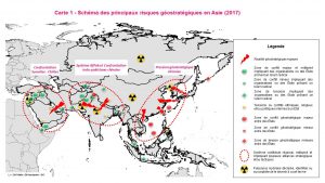 Schéma des principaux risques géostratégiques en Asie